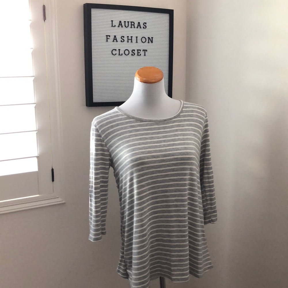 Emberley gray stripe soft top Large